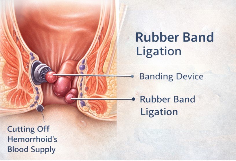 Rubber band ligation illustration