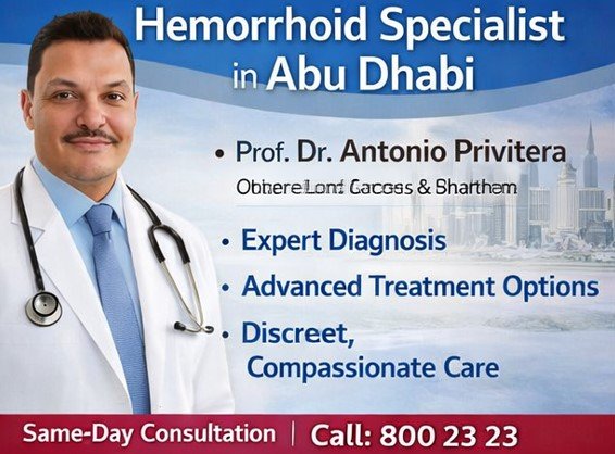 Hemorrhoid specialist consultation Abu Dhabi Dr Antonio Privitera